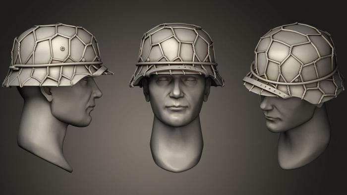 نموذج ثلاثي الأبعاد لآلة CNC التماثيل العسكرية خوذات الرأس 11